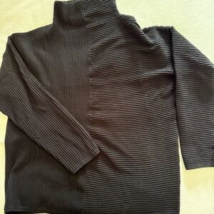 Tahari Black Ribbed Turtleneck Sweater